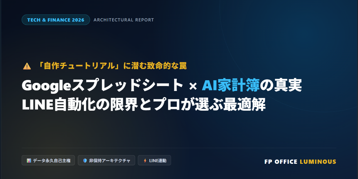 Googleスプレッドシート×AI家計簿の真実｜LINE連携・レシート自動化を「自作」する落とし穴とプロが選ぶ最適解